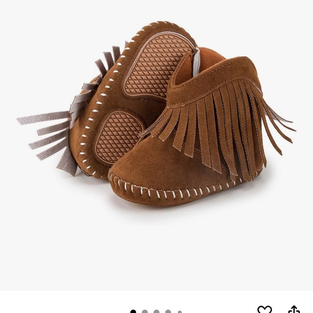 Brown Fringe Baby Girl Moccasins